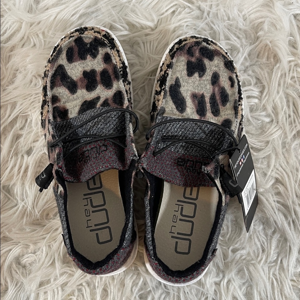 HEY DUDE Wendy Patchwork Java Animal Print Lightweight Slip On Comfy Size 5 NEW - Picture 6 of 14
